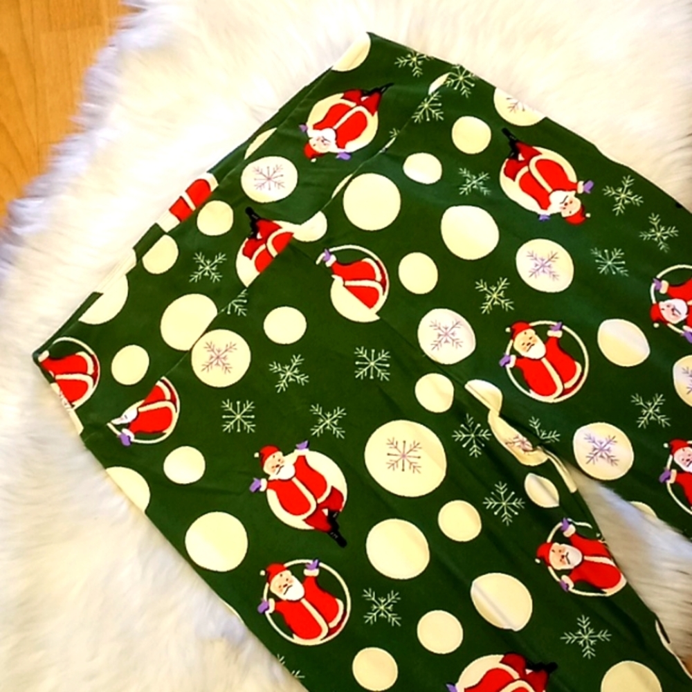 Lularoe Striped Santa Tc2 Leggings-#1251+